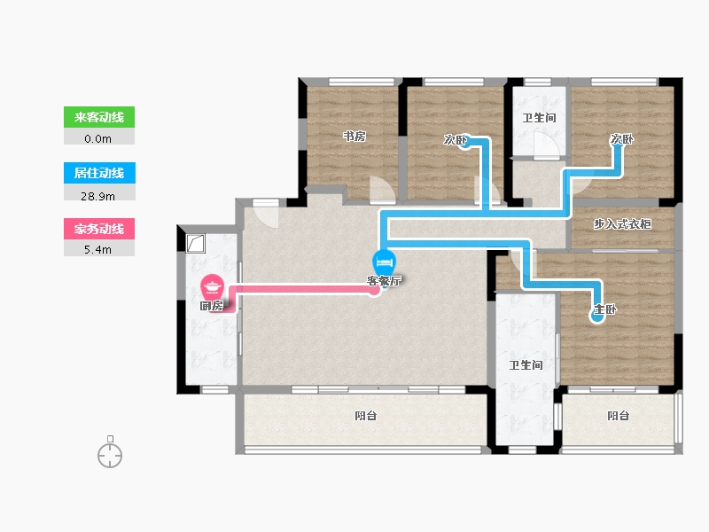 四川省-成都市-卓越晴翠-132.00-户型库-动静线