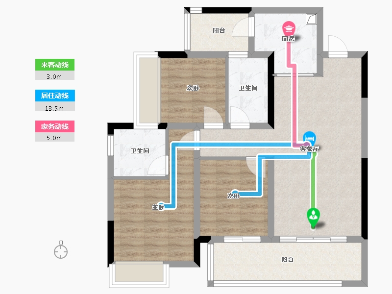 广西壮族自治区-桂林市-彰泰春天里-85.95-户型库-动静线