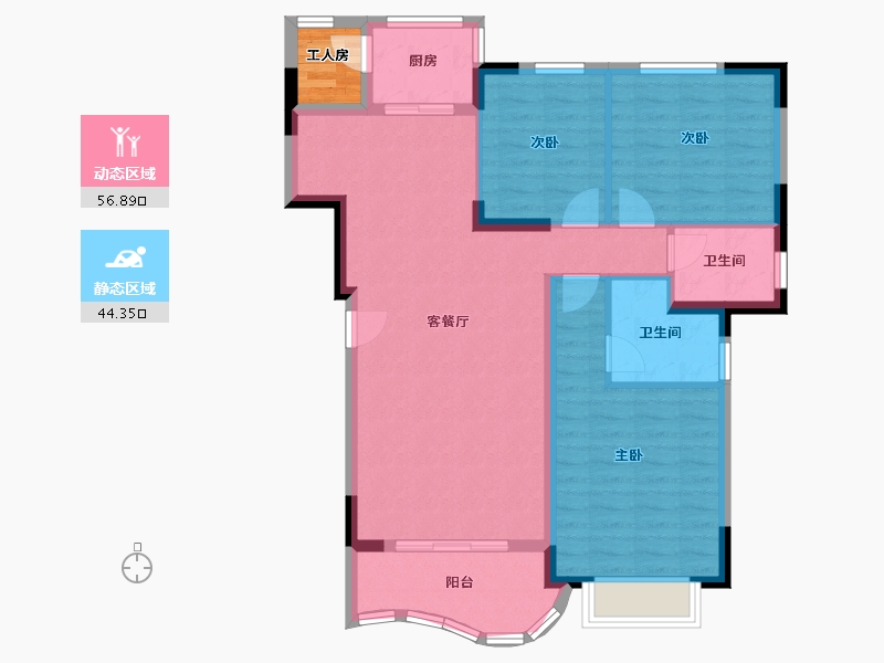 广东省-深圳市-山海翠庐-93.60-户型库-动静分区