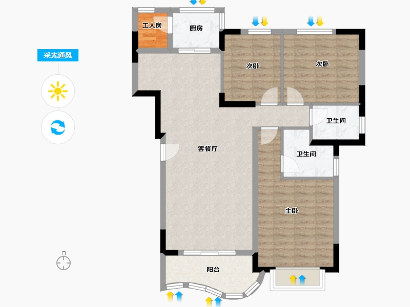 广东省-深圳市-山海翠庐-93.60-户型库-采光通风