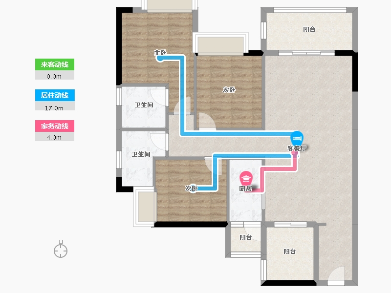 湖南省-永州市-香零公馆-110.00-户型库-动静线