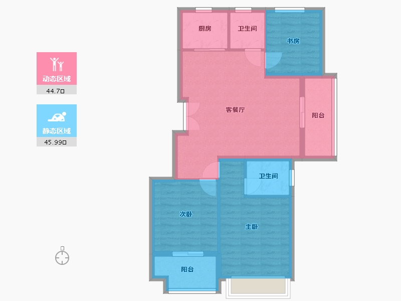 浙江省-嘉兴市-佳源优优滨海-99.00-户型库-动静分区