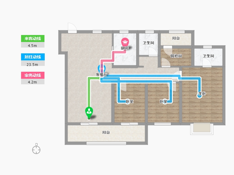 湖南省-长沙市-澳海云天赋-106.94-户型库-动静线