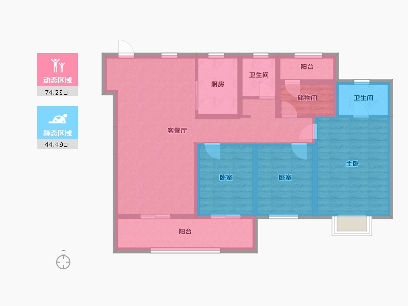 湖南省-长沙市-澳海云天赋-106.94-户型库-动静分区