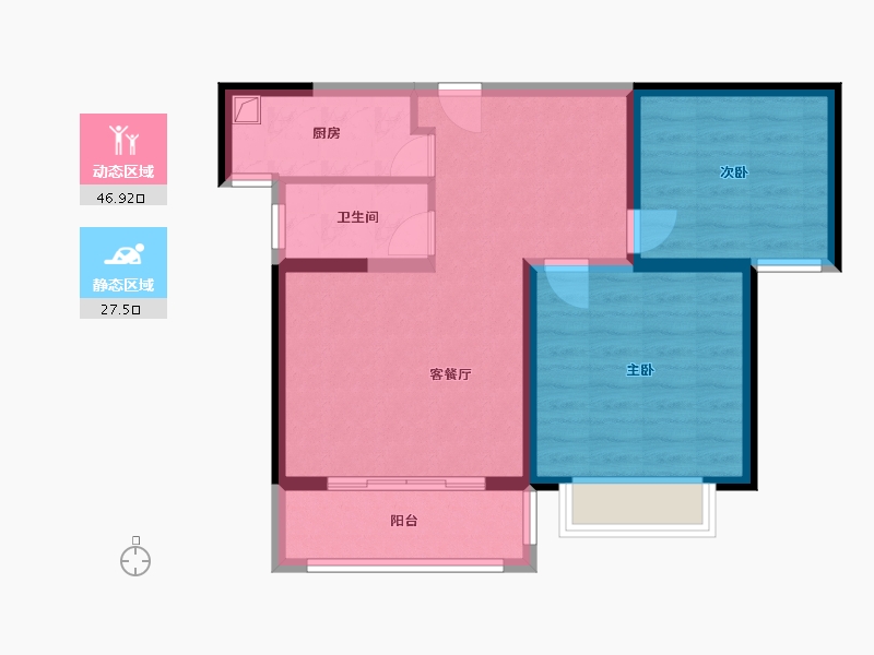 河南省-新乡市-龙湖景庭-66.06-户型库-动静分区