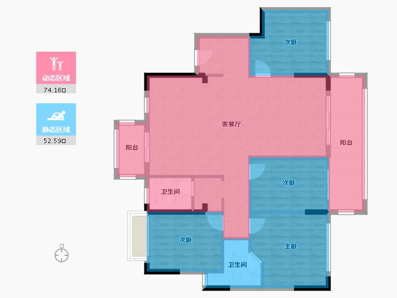 湖南省-长沙市-绿地麓湖郡-117.60-户型库-动静分区