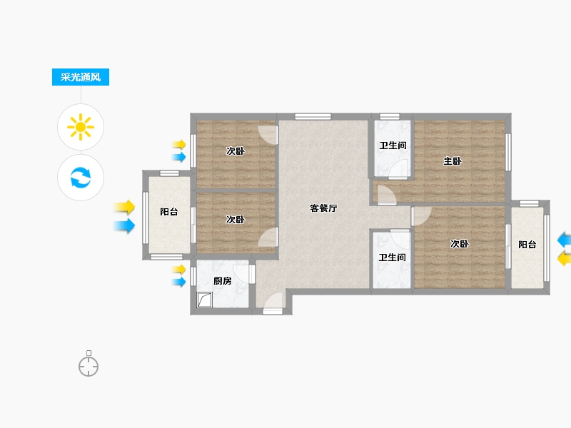 福建省-福州市-卓越未来之光-120.00-户型库-采光通风