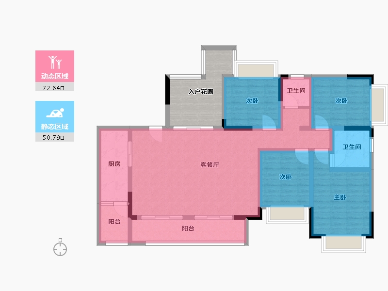 重庆-重庆市-桃园-122.00-户型库-动静分区