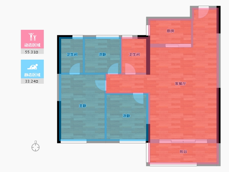 福建省-福州市-中海晋安湖叁号院-79.22-户型库-动静分区