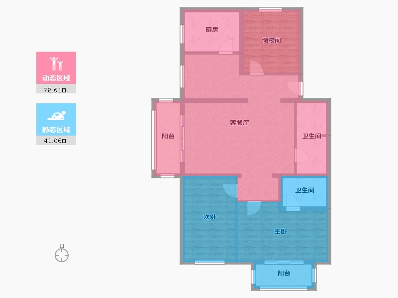 北京-北京市-华城花园-102.70-户型库-动静分区