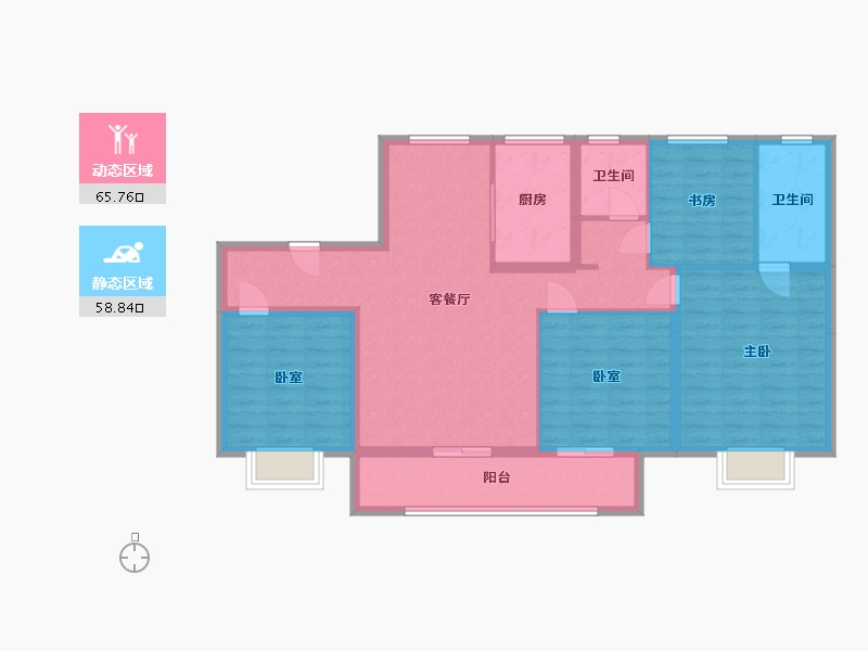 山东省-济南市-中建蔚蓝之城-112.80-户型库-动静分区