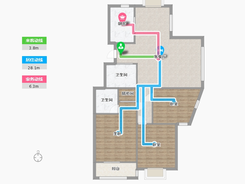 浙江省-杭州市-永宁坊-110.40-户型库-动静线