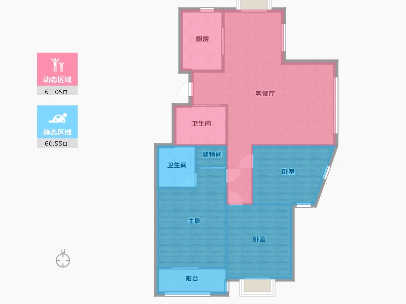 浙江省-杭州市-永宁坊-110.40-户型库-动静分区