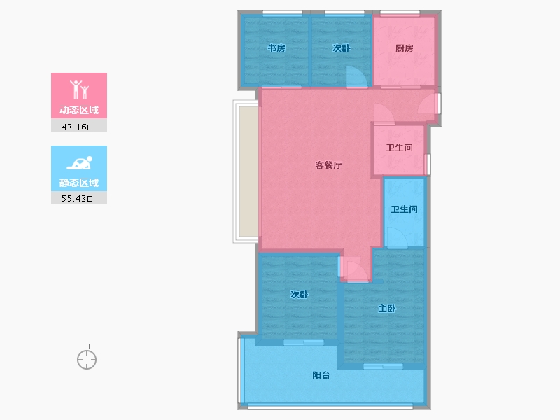 浙江省-温州市-未来城壹号-90.00-户型库-动静分区