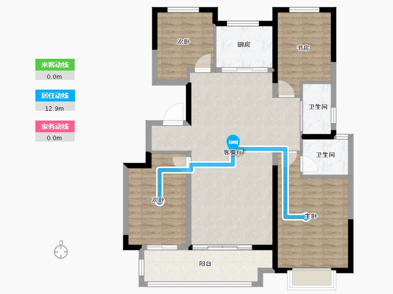 山东省-临沂市-宝德雅悦东方-108.80-户型库-动静线