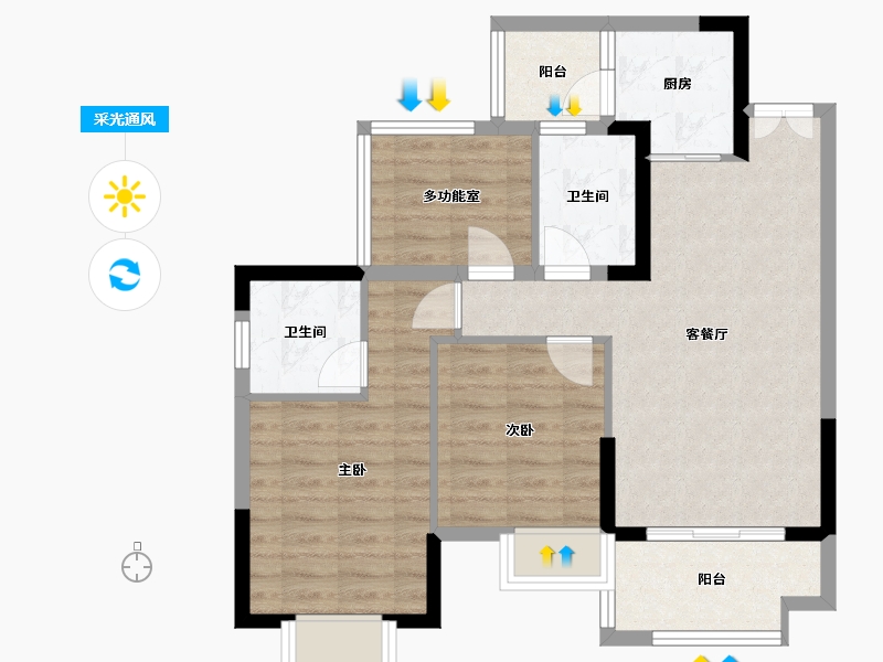 四川省-达州市-铁投锦悦半岛-77.36-户型库-采光通风