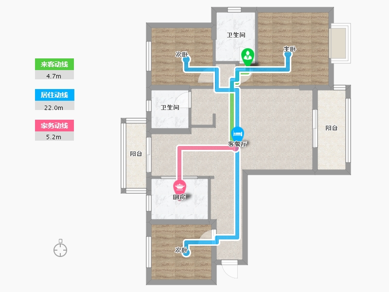 湖北省-武汉市-黄陵还建房-96.00-户型库-动静线