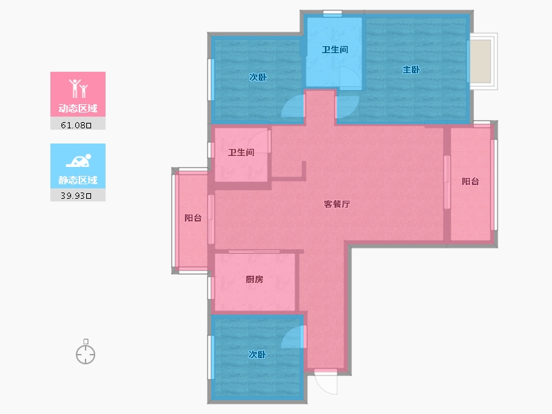 湖北省-武汉市-黄陵还建房-96.00-户型库-动静分区