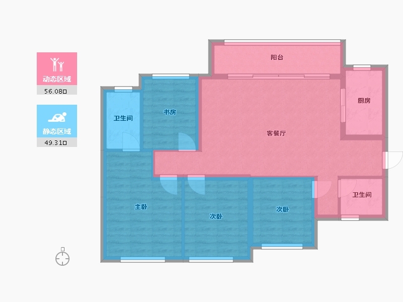 四川省-成都市-锦官印悦-96.00-户型库-动静分区