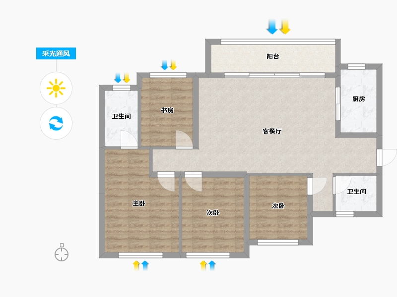 四川省-成都市-锦官印悦-96.00-户型库-采光通风