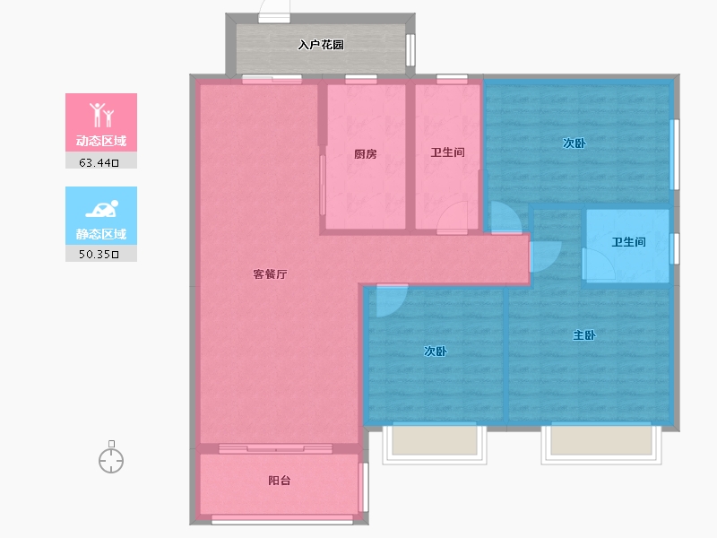 湖南省-衡阳市-龙宇小区三期-114.37-户型库-动静分区