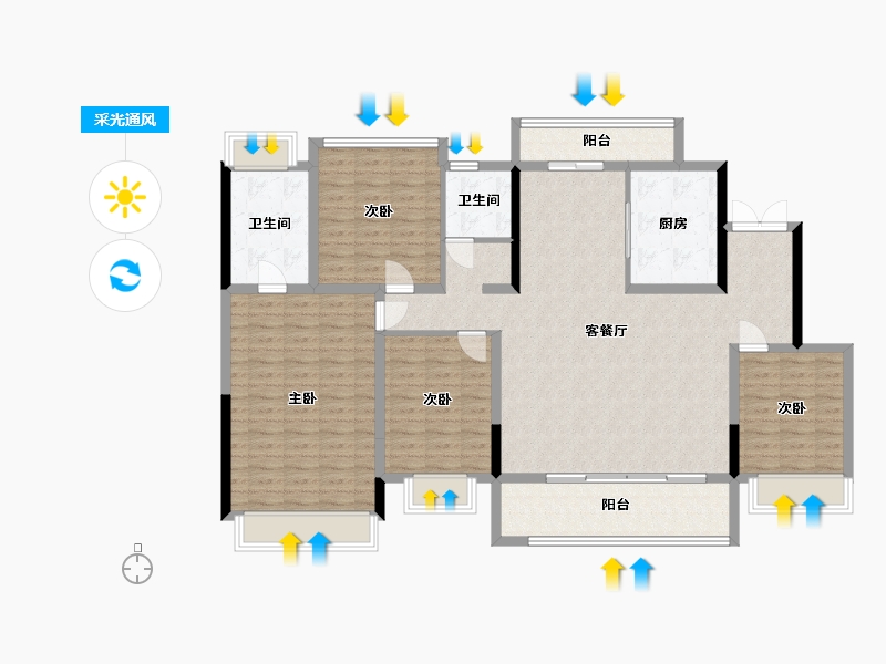 四川省-成都市-樾熙-140.80-户型库-采光通风