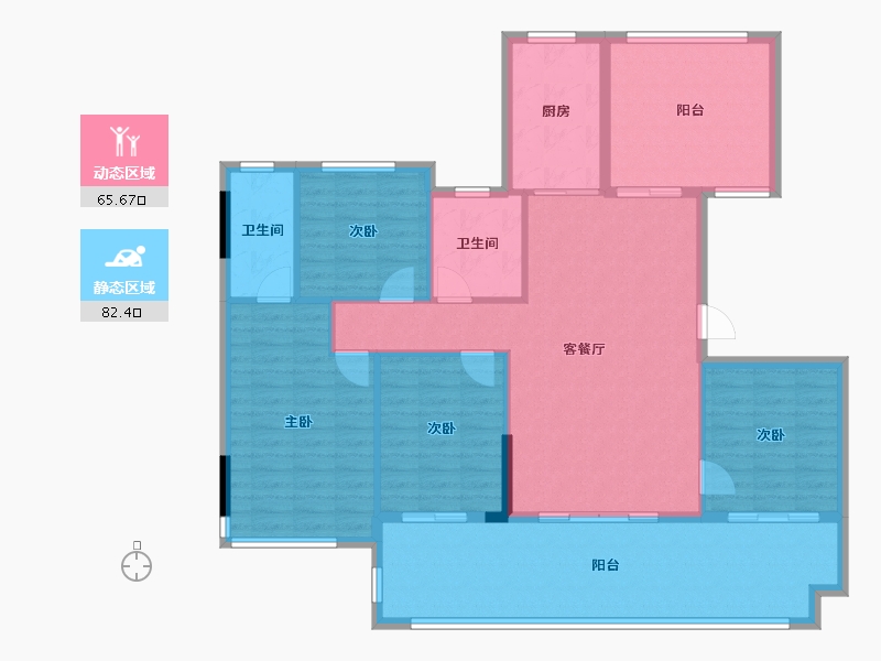 贵州省-黔西南布依族苗族自治州-景地壹号院-118.47-户型库-动静分区