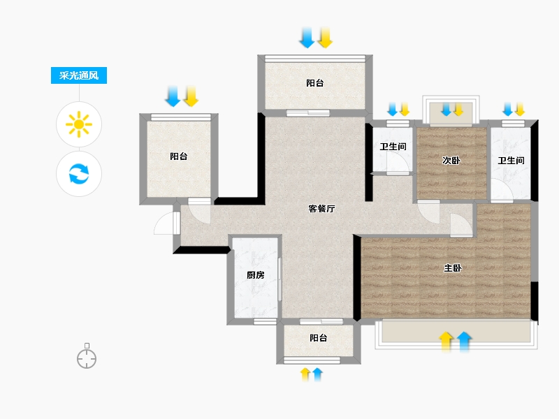 广西壮族自治区-南宁市-恒力城-77.60-户型库-采光通风