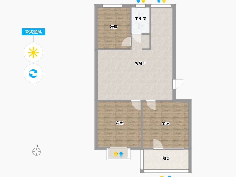 山东省-烟台市-御龙湾-77.60-户型库-采光通风