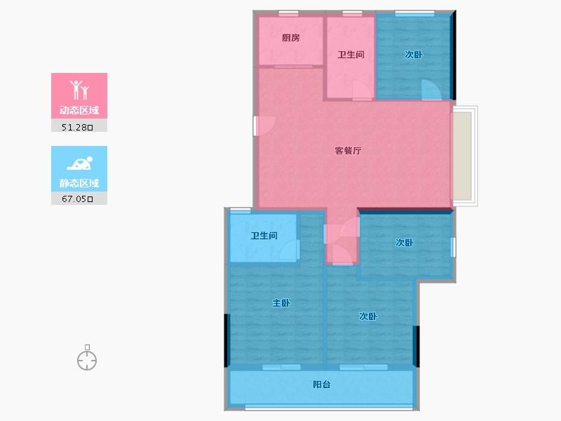 浙江省-台州市-合岚轩小区-116.00-户型库-动静分区