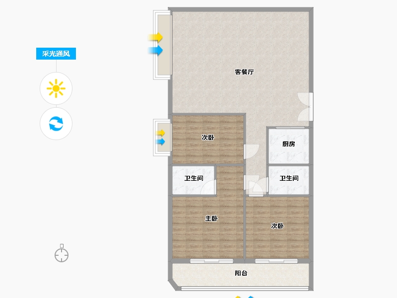 浙江省-温州市-江宸馨园-120.00-户型库-采光通风