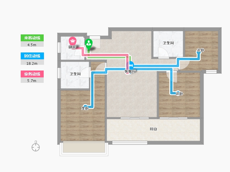 浙江省-温州市-云弘景园-77.00-户型库-动静线