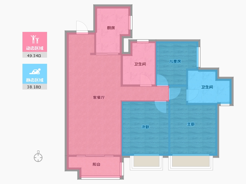 广东省-汕头市-保利天汇花园-79.20-户型库-动静分区