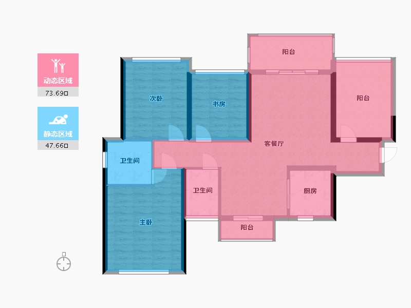 广西壮族自治区-南宁市-城建龙腾学府-101.60-户型库-动静分区