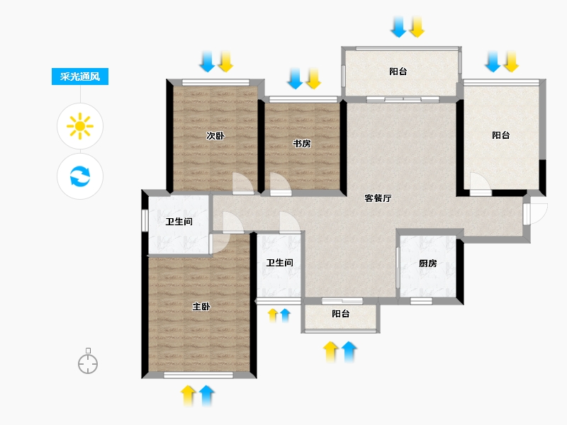 广西壮族自治区-南宁市-城建龙腾学府-101.60-户型库-采光通风