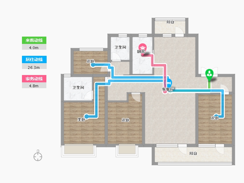 山东省-济宁市-公用瑞马禧悦售楼中心-114.76-户型库-动静线