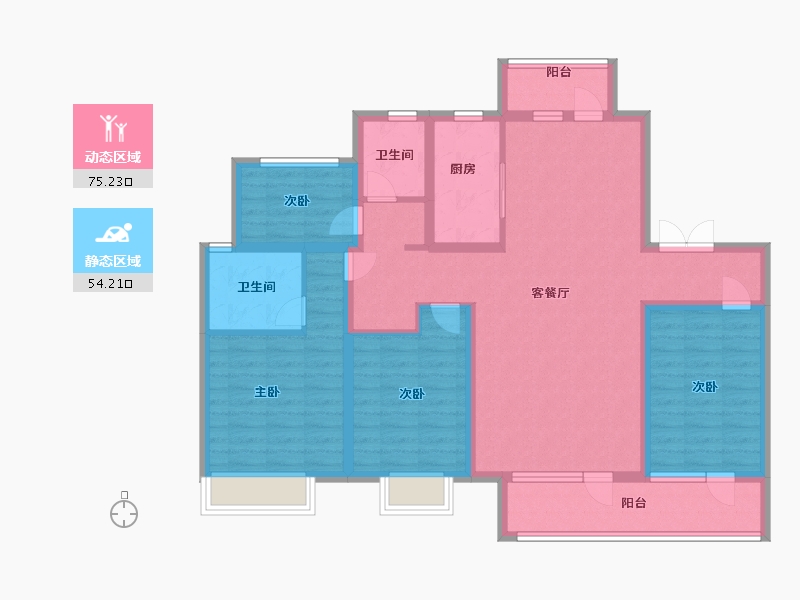 山东省-济宁市-公用瑞马禧悦售楼中心-114.76-户型库-动静分区