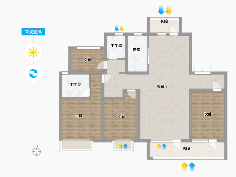 山东省-济宁市-公用瑞马禧悦售楼中心-114.76-户型库-采光通风