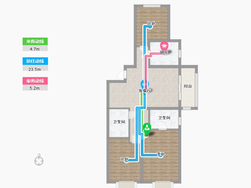 山西省-太原市-当代城-106.40-户型库-动静线