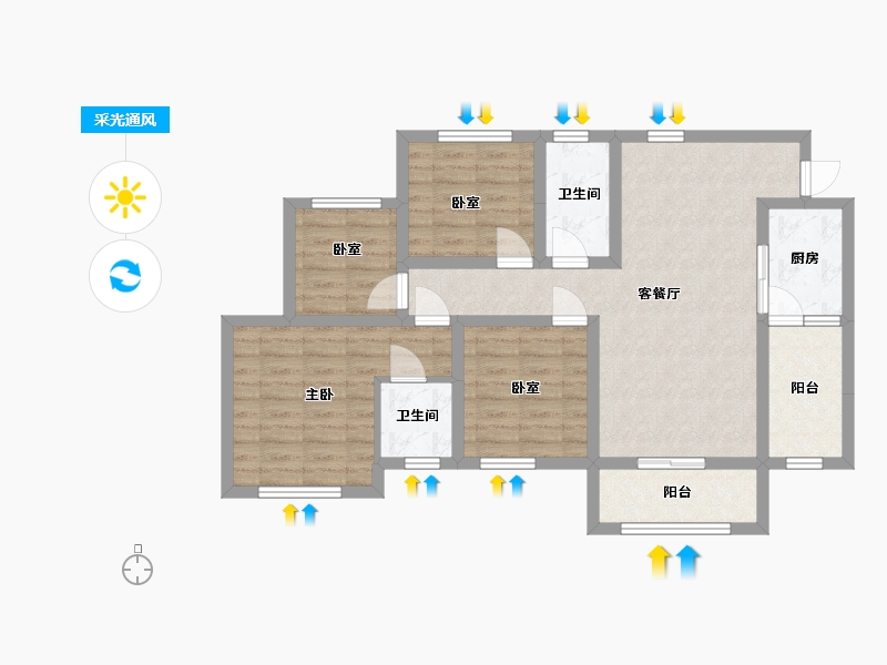 四川省-南充市-鼎仁恒俊府-98.00-户型库-采光通风