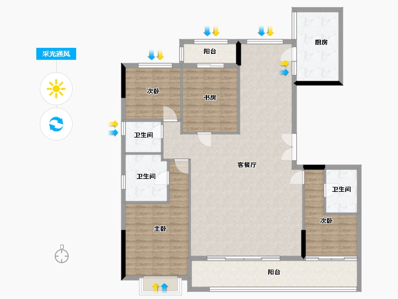 福建省-福州市-白马映书台-149.60-户型库-采光通风