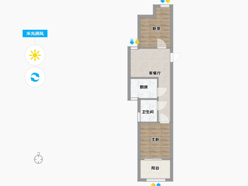 江苏省-无锡市-毛湾家园B区-50.00-户型库-采光通风