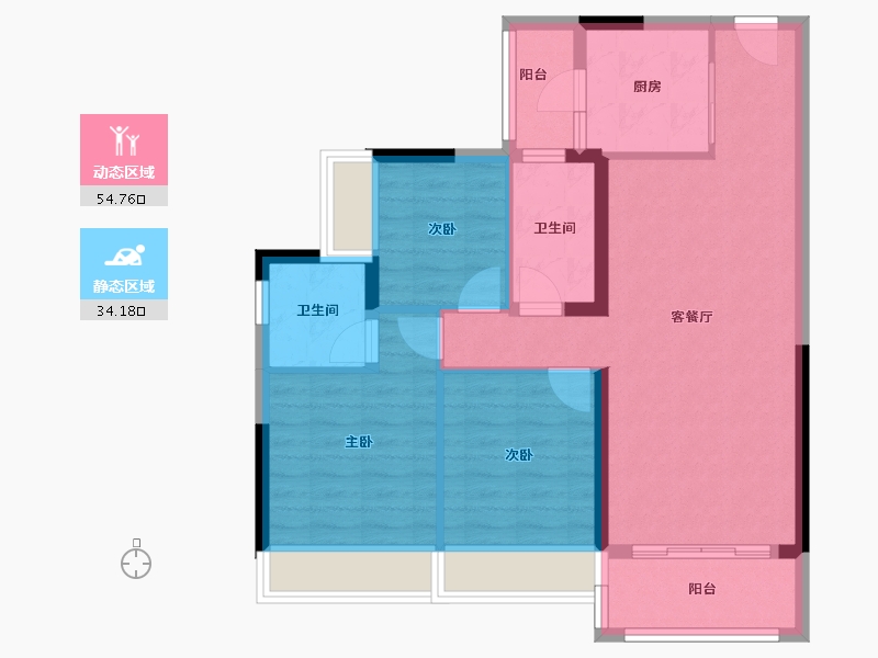 贵州省-贵阳市-博士府-87.20-户型库-动静分区