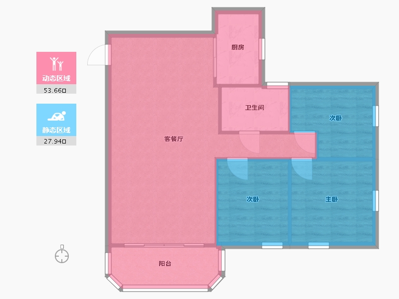 广东省-广州市-金兰花园-78.80-户型库-动静分区