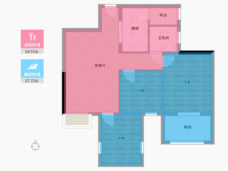 四川省-成都市-置信巴厘岛A区-70.40-户型库-动静分区