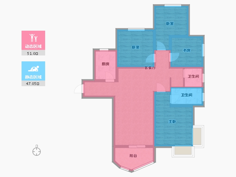 河南省-郑州市-瀚海思念城-95.00-户型库-动静分区