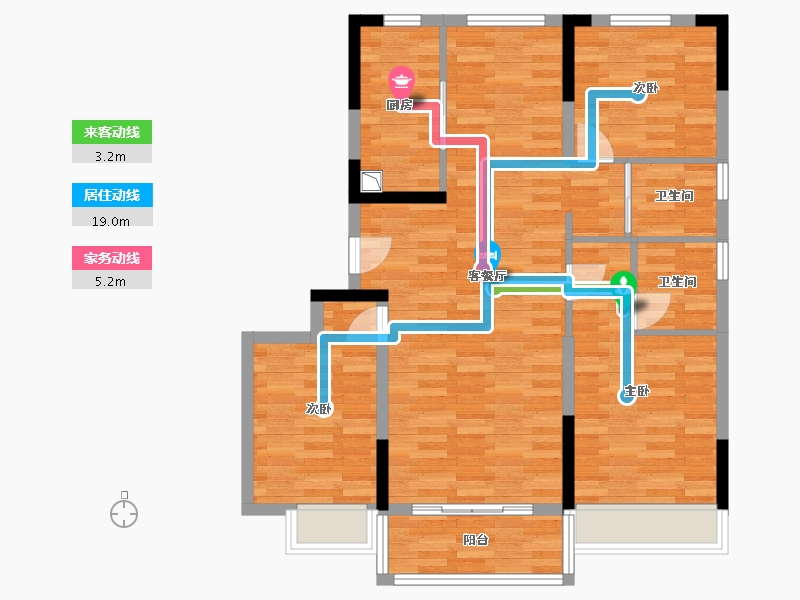 河北省-沧州市-碧桂园锦熙府-88.11-户型库-动静线