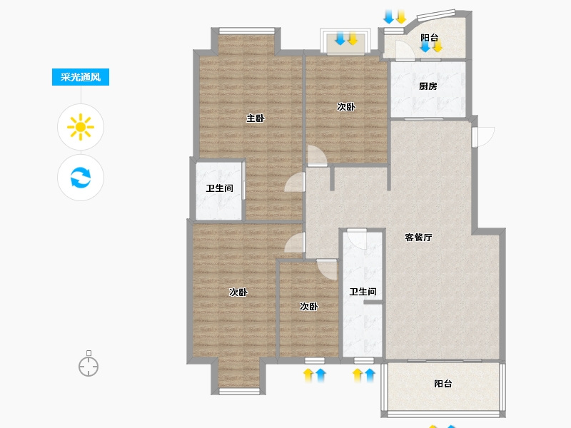 四川省-成都市-风华苑-141.00-户型库-采光通风