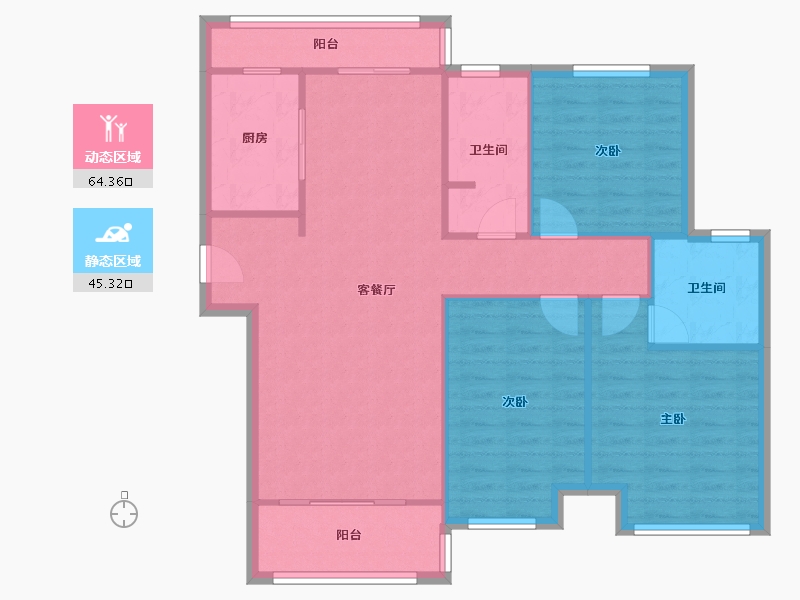 河南省-洛阳市-贰号城邦-98.55-户型库-动静分区