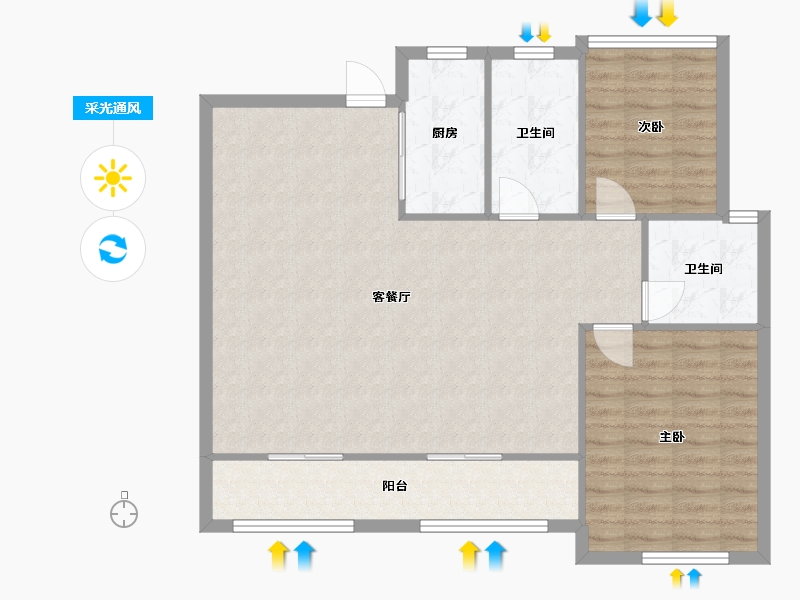 江苏省-苏州市-湖滨世家-91.08-户型库-采光通风